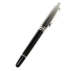Montblanc Doue Black and White Meisterstück töltőtoll - platinával bevont klipsz, kézzel készített 18K arany tollhegy ródium bevonattal.