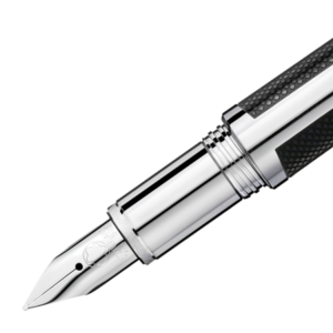 Montblanc Starwalker Extreme Steel töltőtoll - platinázott, antracit betéttel díszített toll lebegő Montblanc emblémával a toll végén.