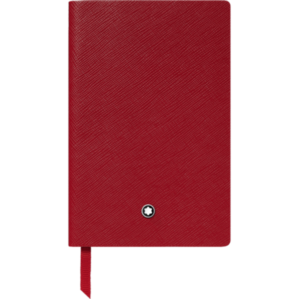 Monblanc notesz - piros, vonalas, kicsi. Priros vonalas Montblanc notesz, ezüst szélű lapokkal. Fine Stationary #148