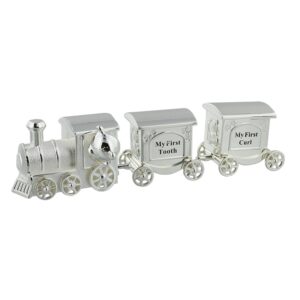 Első fog- és hajtincstartó dobozka - vonat. Mérete: 4 cm magas x 14,5 cm hosszú x 5 cm vastag