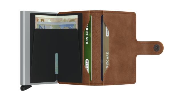 SECRID bankkártyatartó - Miniwallet Vintage Cognac Silver, 6-os