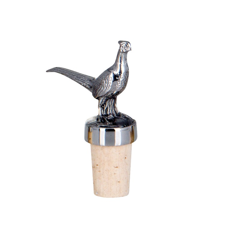 Parafa palackdugó rozsdamentes acélból készült fácánnal a tetején, tökéletes ajándék minden borkedvelőnek.