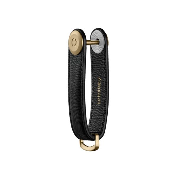 Orbitkey kulcstartó - Liquorice, fekete.Orbitkey márkájú fekete bőr kulcstartó, a kulcsok rendezett tárolására.