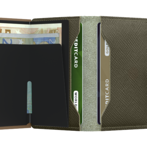 Secrid bankkártyatartó - Miniwallet Saffiano Olive, 6-os