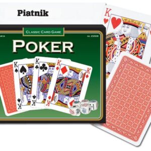 Piatnik póker kártya kockával, ha kedve támad egy pókerest megszervezéséhez, akkor szerezze be ezt a stílusos szettet! A pókerkártya és a pókerkockák biztosan lenyűgözik majd a vendégeit.