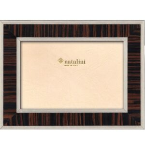 Intarziás Natalini képkeret. Barna, lakkozott keret.