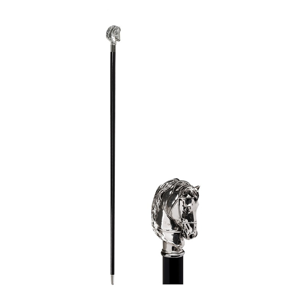 Sétapálca - lófej. A Walking Sticks lófej yéllel ellátott sétabotja egy igazi műalkotás. Márványporból készült, sterling ezüsttel borított markolat. Hossz: 93 cm.