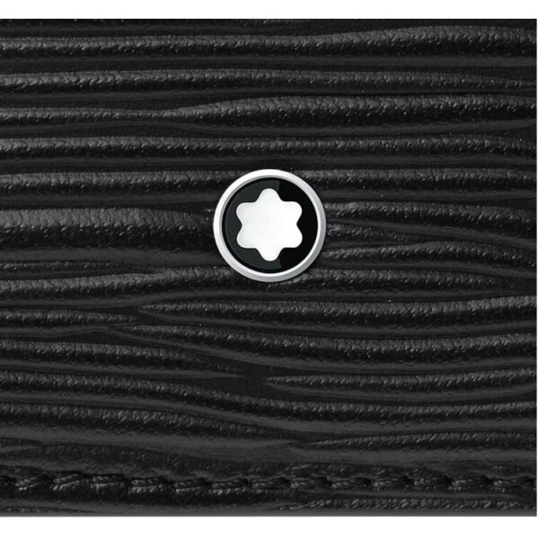 Meisterstück fekete bankkártyatartó nyomott kéregfa motívumú bőrből. 
