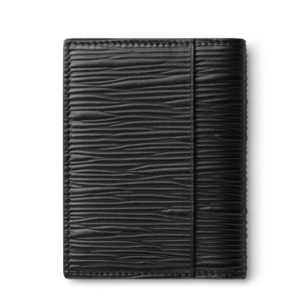 Meisterstück fekete bankkártyatartó nyomott kéregfa motívumú bőrből. 