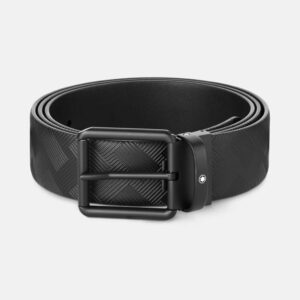 Montblanc Nyomtatott fekete/fekete fordítható bőröv.
