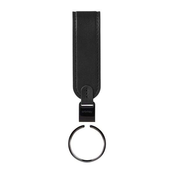 Orbitkey Loop  márkájú fekete bőr kulcstartó, a kulcsok rendezett tárolására.