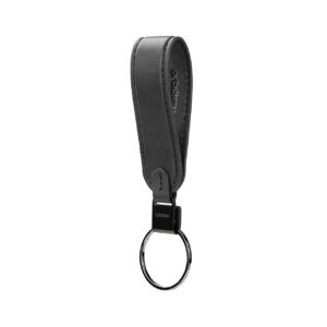 Orbitkey Loop márkájú fekete bőr kulcstartó, a kulcsok rendezett tárolására.
