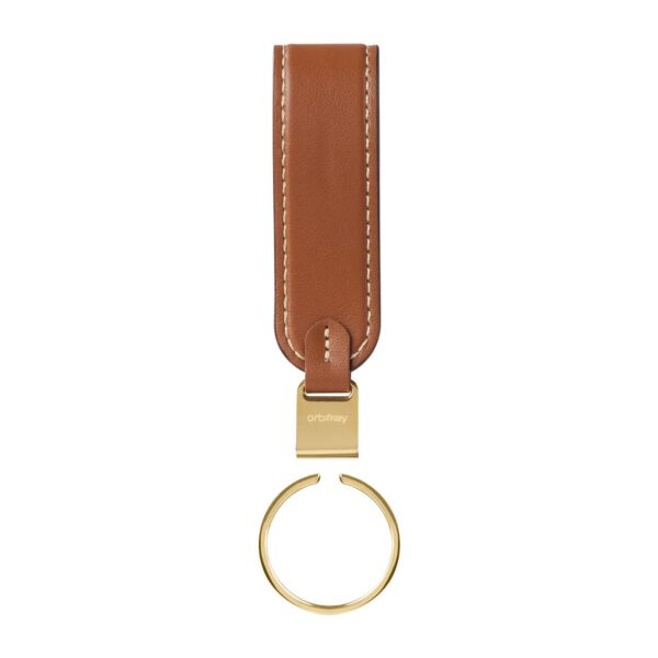Orbitkey Loop  márkájú barna bőr kulcstartó, a kulcsok rendezett tárolására.