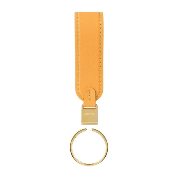 Orbitkey Loop  márkájú narancssárga bőr kulcstartó, a kulcsok rendezett tárolására.