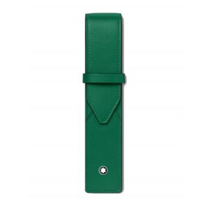 Montblanc Sartorial tolltartó, jacquard béléssel ellátott  zöld borjúbőrből készült.