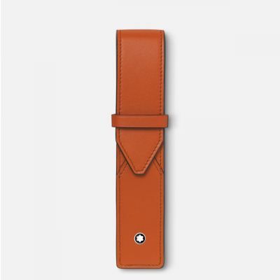 Montblanc Sartorial tolltartó, jacquard béléssel ellátott, narancssárga borjúbőrből készült.