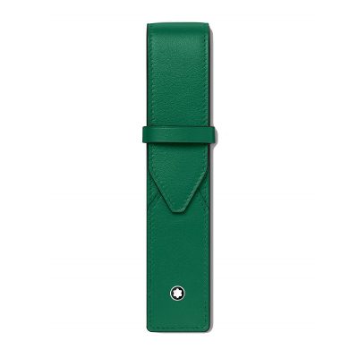 Montblanc Sartorial tolltartó, jacquard béléssel ellátott  zöld borjúbőrből készült.