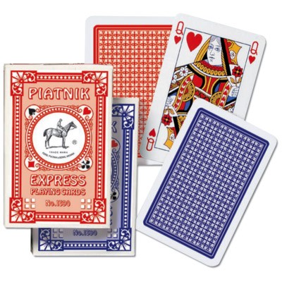 Piatnik Express kártya. Kiváló minőségű francia kártyák, amellyel kártyajátékok lehetőségeinek végtelen tárháza nyílik meg. 1x55 lap.