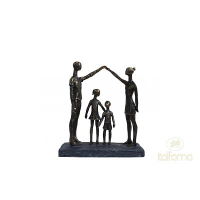 Bronz bevonatú A család műgyanta szobor, kézzel befejezett minden egyes apró részlete.