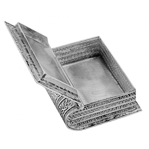 925-ös ezüstből készült könyv formájú gyógyszeres doboz.