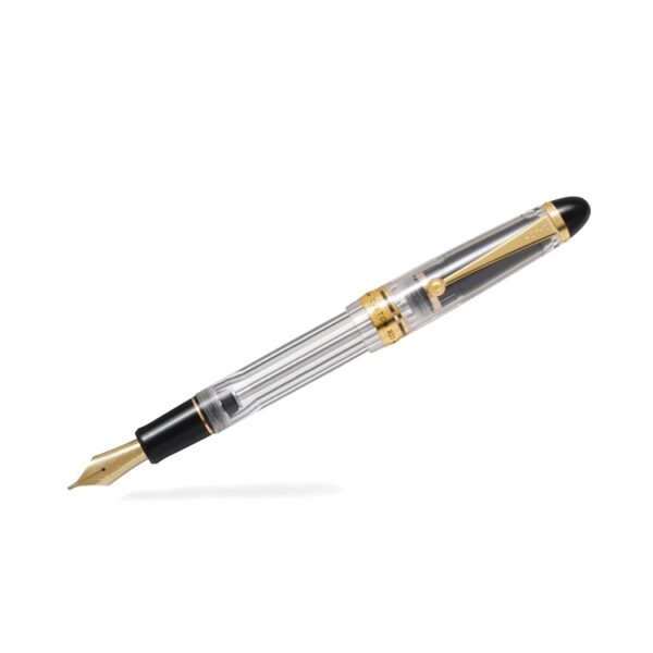 Pilot Custom 823 Transzparent töltőtoll. Plunger inhalációs mechanikájú töltőtoll. A toll luxus akrilgyantából átlátszó tolltesttel és 14 karátos aranytollheggyel készült.
