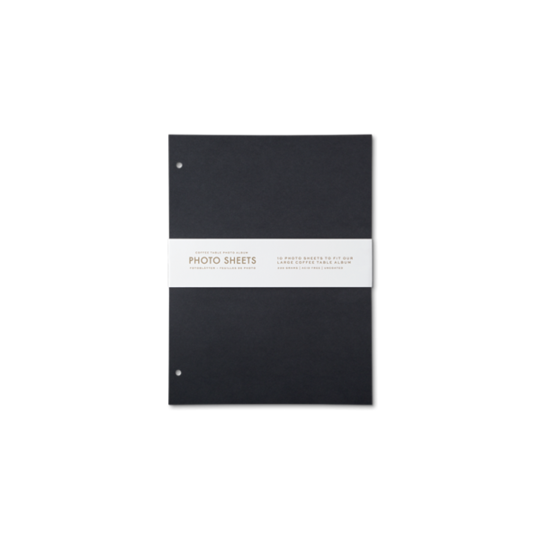 Nagy méretű PRINTWORKS fotóalbumhoz,10 fekete utántöltő lapot tartalmazó 230 g/m²-es savmentes fotópapír, amely időtálló minőségben őrzi meg emlékeit.