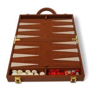 Sakk és Backgammon - bőr táskában