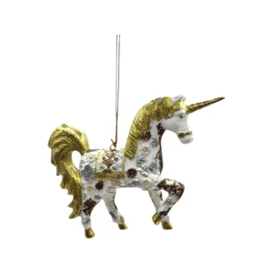 Unikornis dísz - fehér. Az unikornis a tisztaság és a remény szimbóluma.