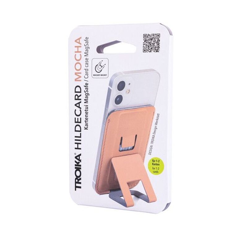 Bankkártyatartó „HILDECARD MOCHA”. Kártyatartóként lehet használni 1-2 kártya számára (pl. személyi igazolvány, bankkártya) — tehát nem egy nagy pénztárca, hanem minimalista megoldás.