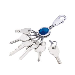 Kulcstartó "Around The World". Kulcstartó karabinerrel motívum: AROUND THE WORLD, 6 cserélhető gyűrű, fém, fényes, kék.