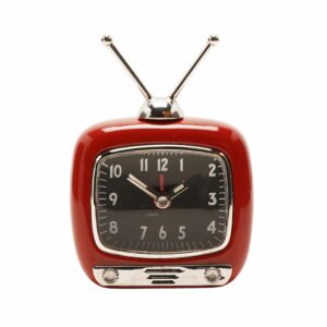 Asztali óra - Miniatűr Retró TV. Ez a hihetetlenül bájos, zsebméretű asztali óra egy klasszikus, 60-as, 70-es évekbeli retró televíziót formáz.