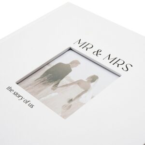 Fotóalbum - the story of us. Gyönyörű esküvői fotóalbum letisztult külsővel.